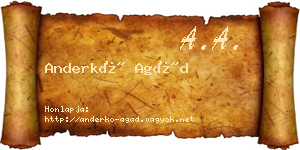 Anderkó Agád névjegykártya